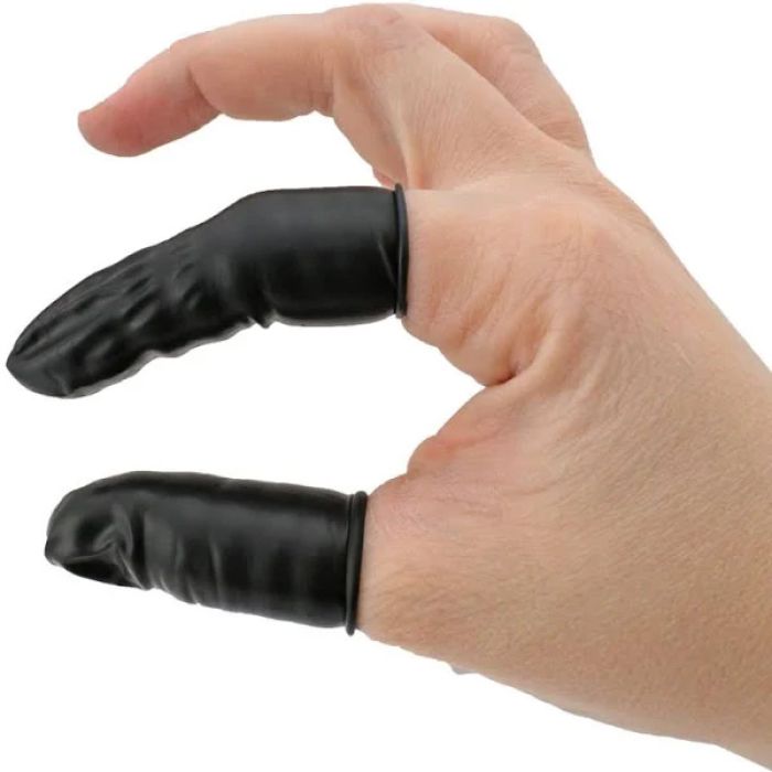 Finger Cots Silicone Black x 10