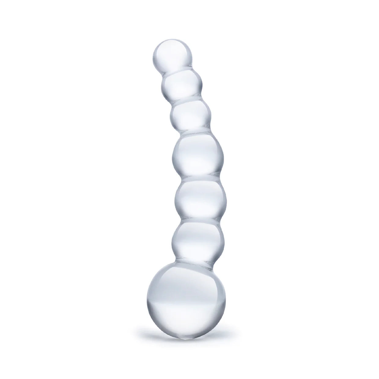 Glas 5” Curved Glass Beaded Dildo